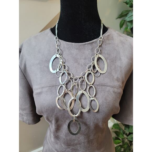 Fate Faux Suede Dress Womens Medium Taupe Polyester Blend Short Sleeve - Picture 5 of 12